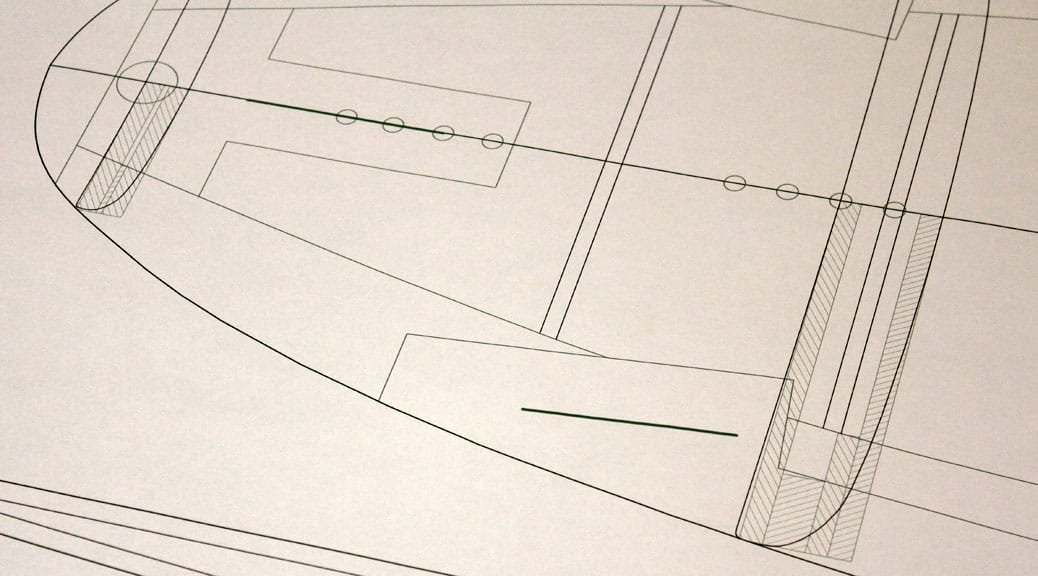 Kiteboard-Plan mit CAD