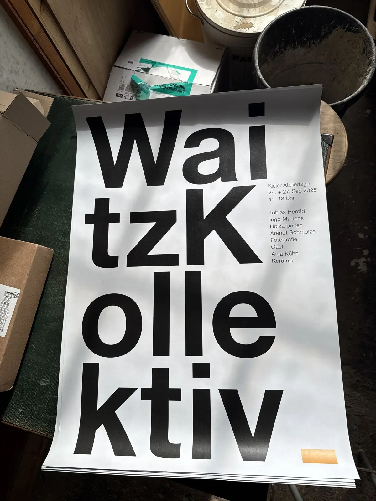 Plakat des Waitz-Kollektivs zu den Kieler Ateliertagen 26. und 27. September 2026, 11 bis 18 Uhr